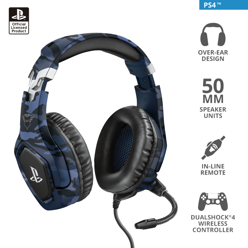 Trust GXT 488 Forze-B žičanegaming slušalice, PS4 i PS5,3.5 mm, plave - Image 2