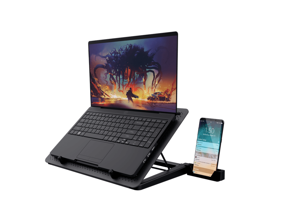 Trust Quno Cooling Stand LED GXT 1125 Laptop cooling stand sa 5 ventilatora + stalak za telefon - Image 5