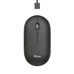 Trust Puck wireless punjivimiš, ultra-thin, silent,800-1600 dpi, obje ruke, 4 tipke, crni