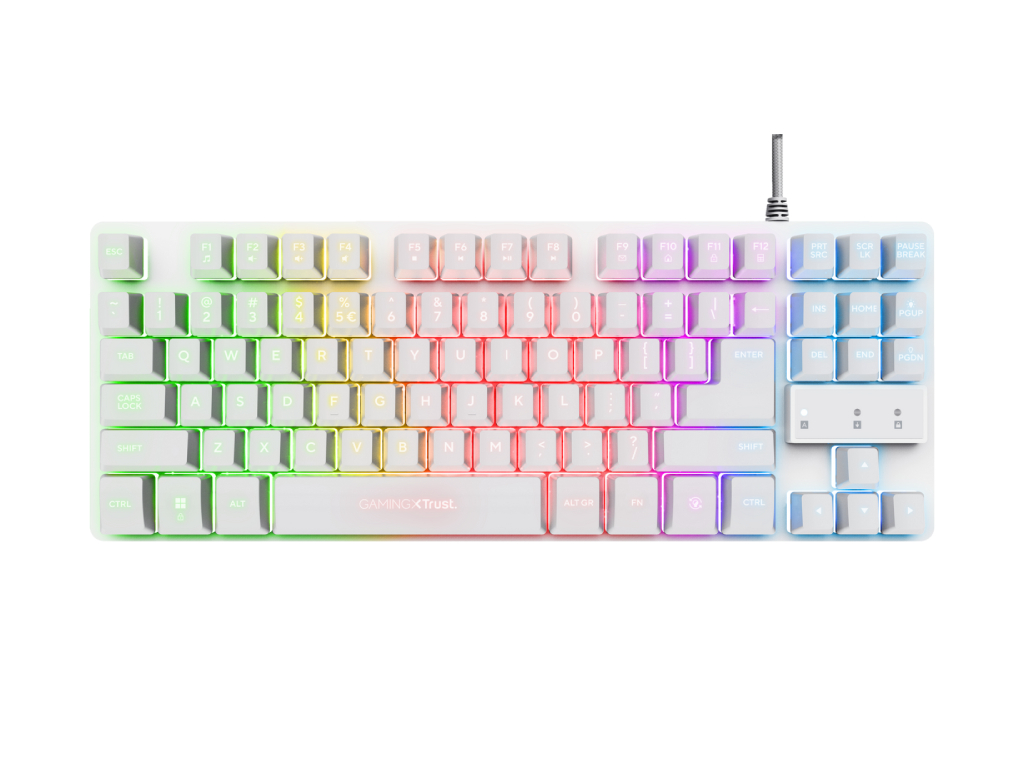 Trust GXT833W Thado TKL bijela tastatura, US layout - Image 3