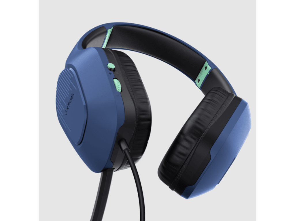 Trust GXT 415B Zirox gamingslušalice, žičane, 200 cm kabl, 3.5 mm, over-ear, mikrofon, plave - Image 4