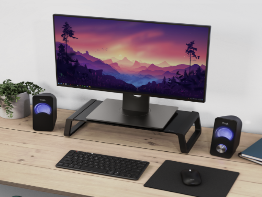 Trust Monta stand za monitor,kaljeno staklo, crni - Image 3