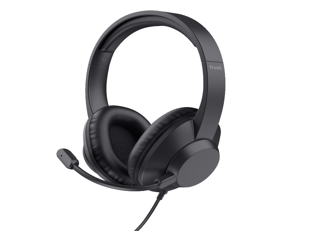 Trust Ayda MAX USB slušalice,over-head, žičane, USB-C,USB-A, stereo, crne