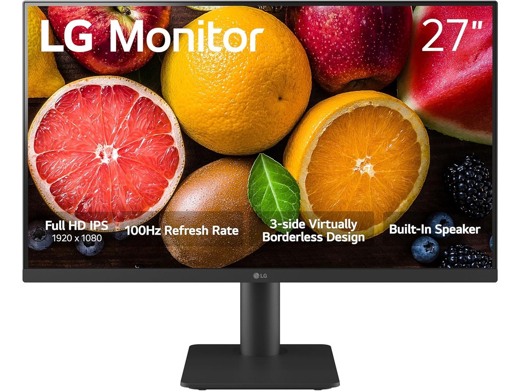 LG 27'' 27MS550-B FHD 100HzIPS, 5ms, 250cd, 2xHDMIVESA 75x75, Tilt, Height, - Image 2