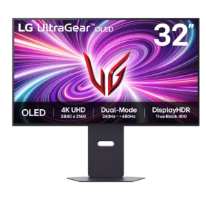 LG 32" 4K OLED UltraGear MonitRGB, Dual-Mode, UHD, 3840x2160480Hz, 1300cd, 0.03ms, 1500000:1, DP