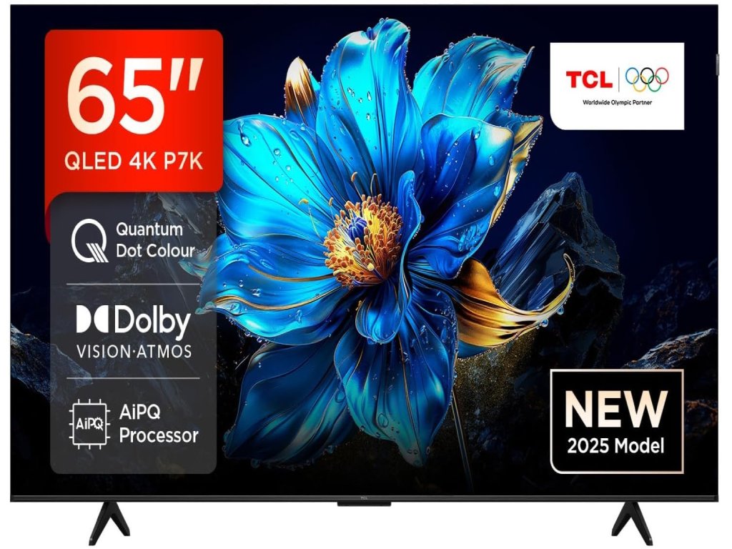 TCL 65"P7K 4K QLED TV 60HzGoogle TV; HDR multi-format;HVA Panel; Game Master; Dolby Atmos;