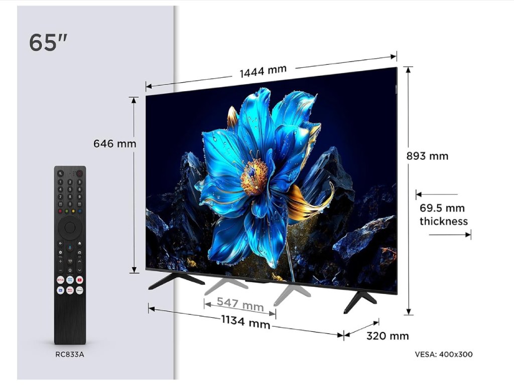 TCL 65"P7K 4K QLED TV 60HzGoogle TV; HDR multi-format;HVA Panel; Game Master; Dolby Atmos; - Image 3