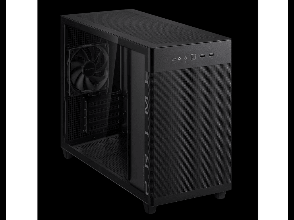 ASUS Prime AP201 Case TG BlackMicroATX,tool-free side panelsTempered Glass - Image 2