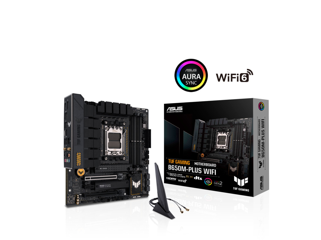 ASUS MB TUF GAMING B650M-PLUSWIFI, AM5, 4x DDR5, DP, HDMI,2x M.2, 4x SATA, 8xUSB, mATX - Image 2