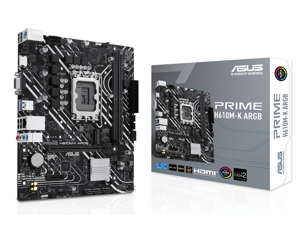 ASUS MB PRIME H610M-K ARGBLGA1700, 2xDDR5, 1x M.2, 6xUSB1x VGA, 1x HDMI, mATX - Image 2