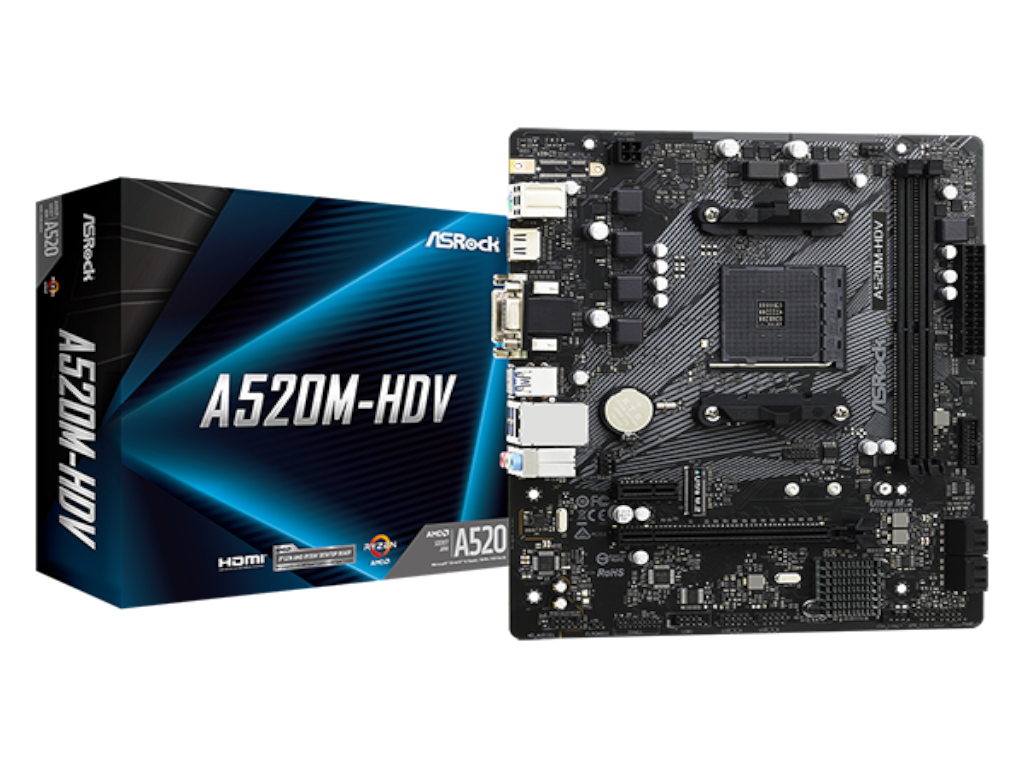 ASROCK MB A520-HDV, AM42xDDR4, 4xSATA, M.2, RAIDVGA, HDMI, Micro ATX - Image 2