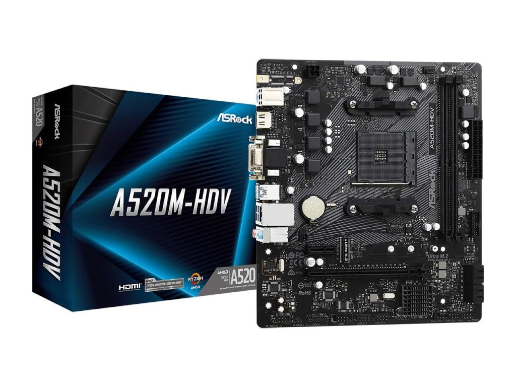 ASROCK MB A520-HDV, AM42xDDR4, 4xSATA, M.2, RAIDVGA, HDMI, Micro ATX - Image 3