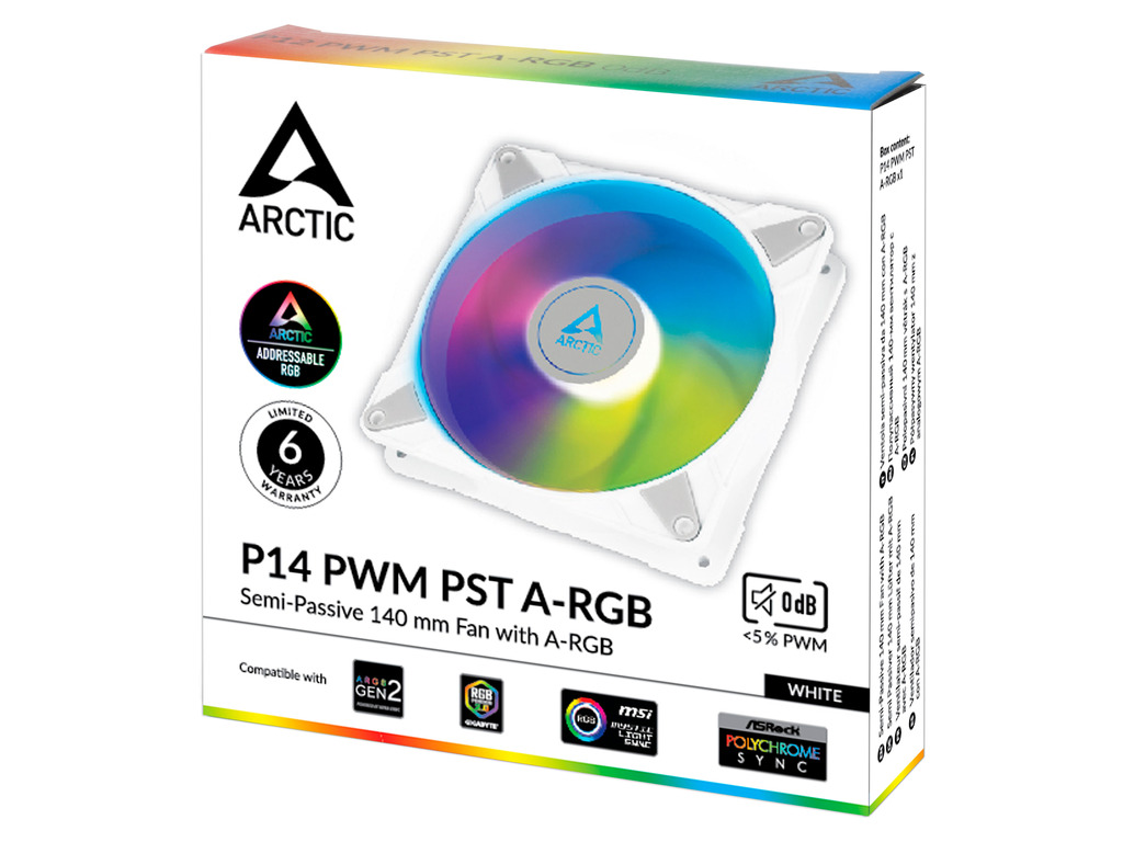 Arctic Fan P14 PWM PST A-RGBwhite, pressure-optimisedsemi-passive - Image 3