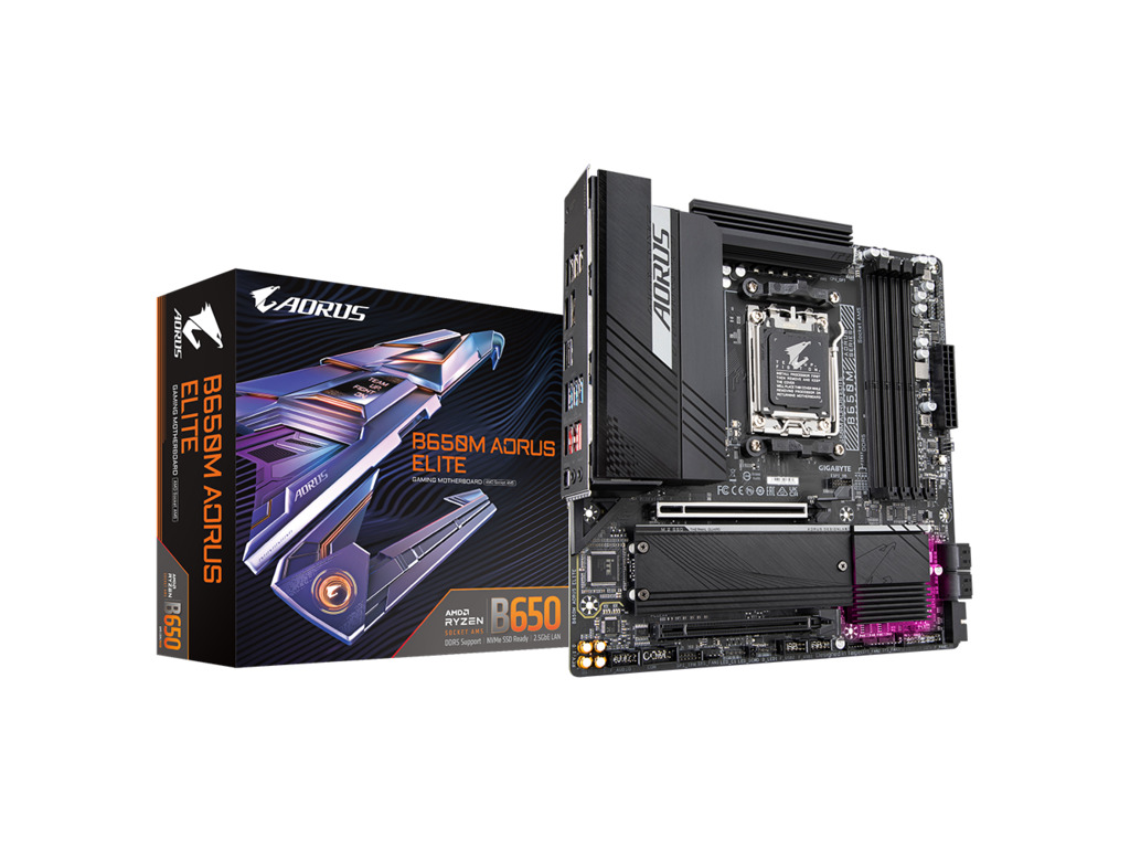 Gigabyte MB B650M AORUS ELITEAM5; 4xDDR5; 2xM.2;4xSATA, 11x USB,HDMI,DP, microATX - Image 2