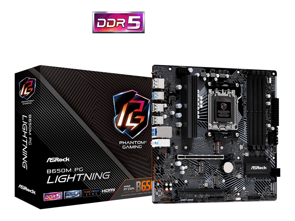 ASROCK MB B650M PG LIGHTNINGAMD B650;AM5;4xDDR5HDMI,DP;RAID;micro ATX - Image 3