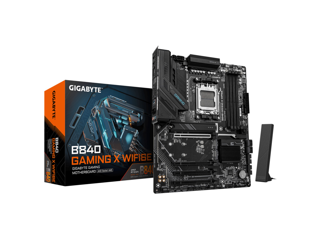 Gigabyte MB B840 GAMING X WF6E AM5, 4x DDR5, 3x M.2, 4x SATA 8xUSB; 1x HDMI, 1x DP, ATX; - Image 2