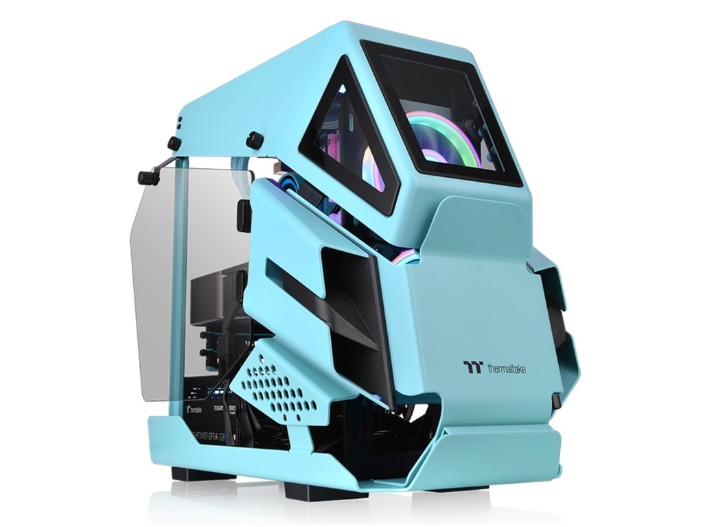 Thermaltake AH T200 TurquoisemATX, 2x TG panels,Tirkizna boja - Image 2