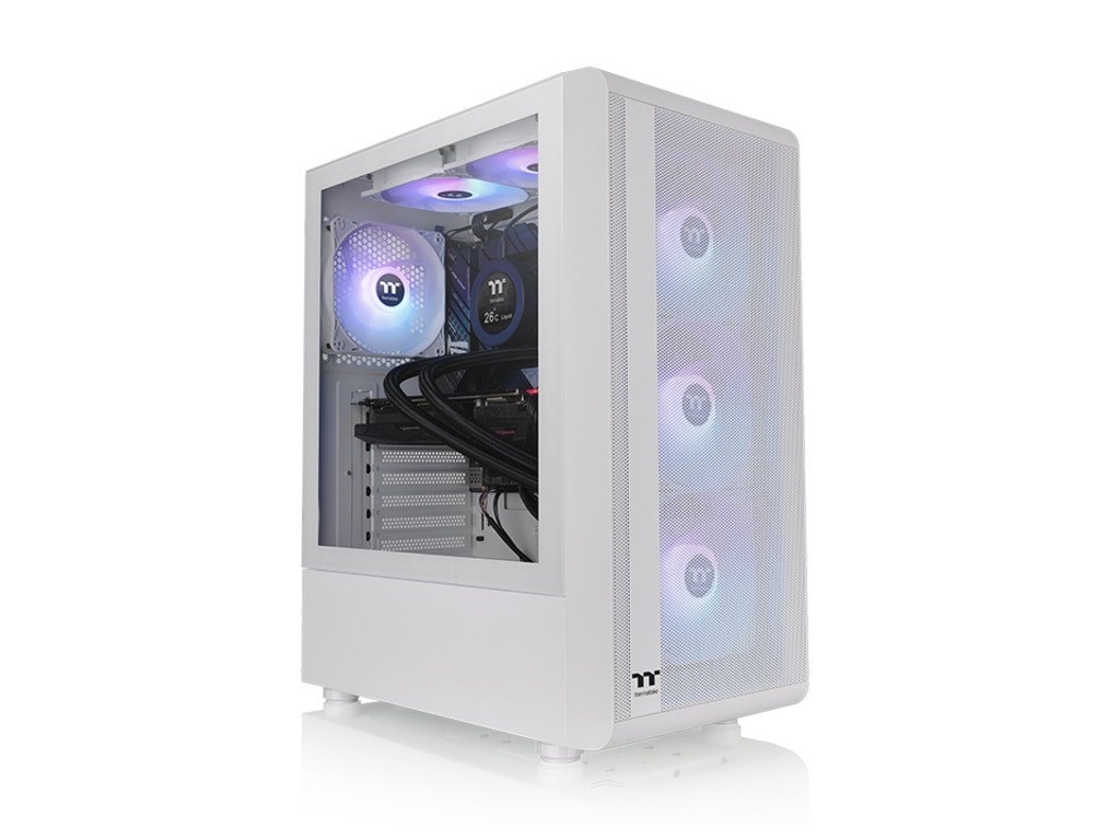 Thermaltake S200 TG ARGB Snow Mid tower, 3x ARGB 120mm Lite front fans - Image 2