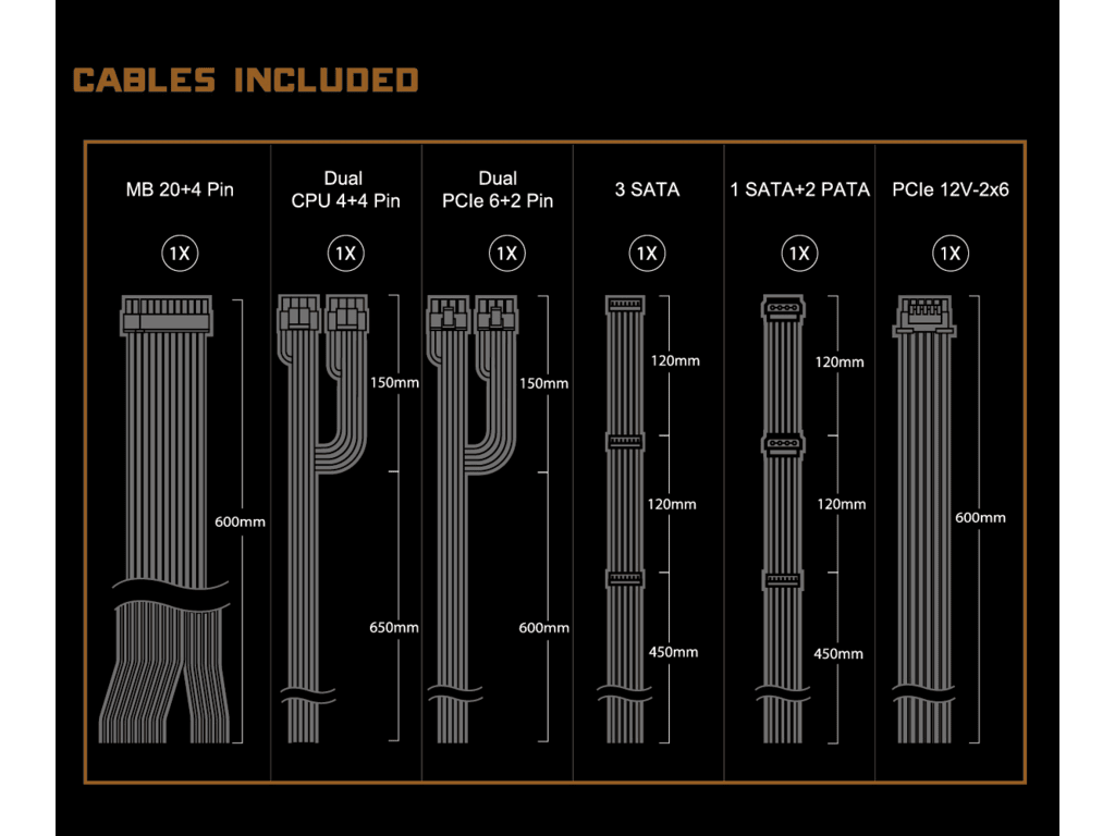 ASROCK PSU 750W, CL-750BChallenger,12cm fan,80+ BronzePCIe 5.1 Ready, 24pin Sleeved - Image 3