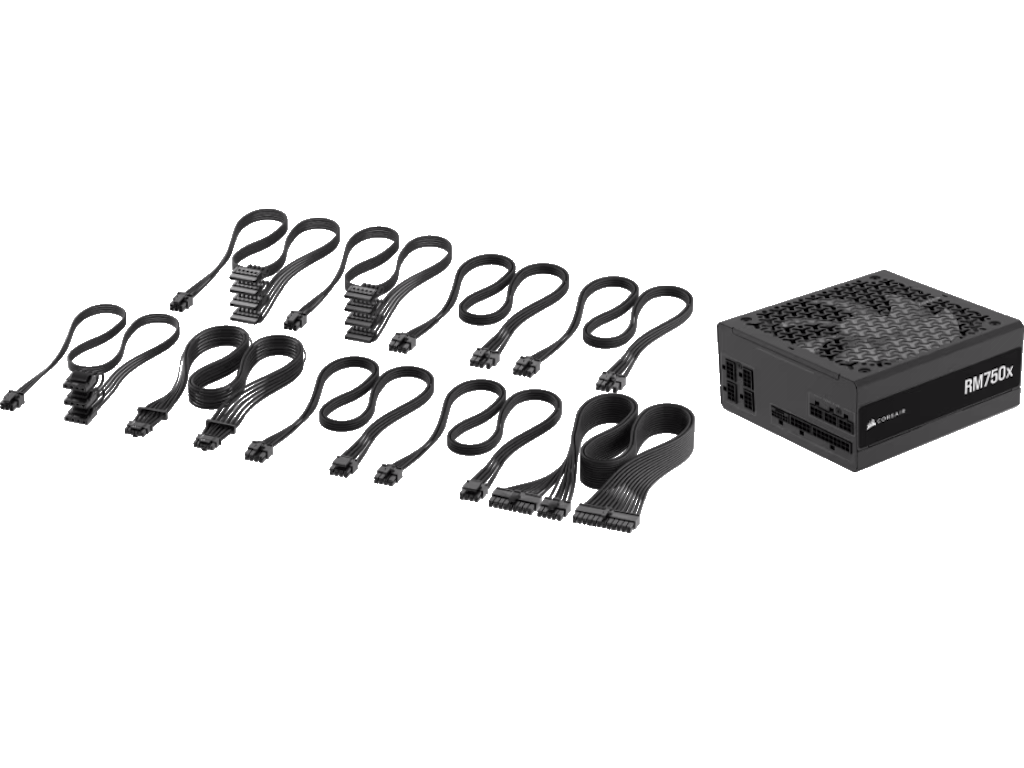 Corsair PSU 750w RM750xGold, Fully Modular, 12V-2x68xSATA, 4xPCIe, ATX 3.1, PCIe 5.1 - Image 3