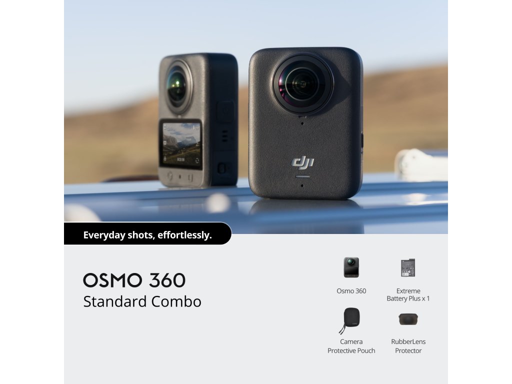 DJI Osmo 360 Standard Combokamera, 1/1.3" CMOS, 360 stab4k do 120fps, 1770mAh kap. baterije - Image 2
