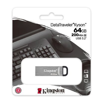 Kingston FD 64GB DTKN USB3.2DataTraveler KysonStylish Capless Metal Case,200MB/s read - Image 4