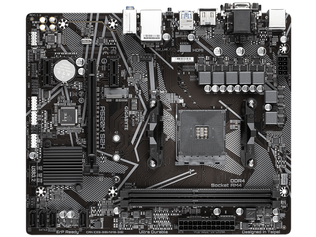Gigabyte A520M S2H 1.2;AM4; 2xDDR4; M.2, 4xSATA;VGA, DVI, HDMI; 6xUSB; mATX; - Image 4