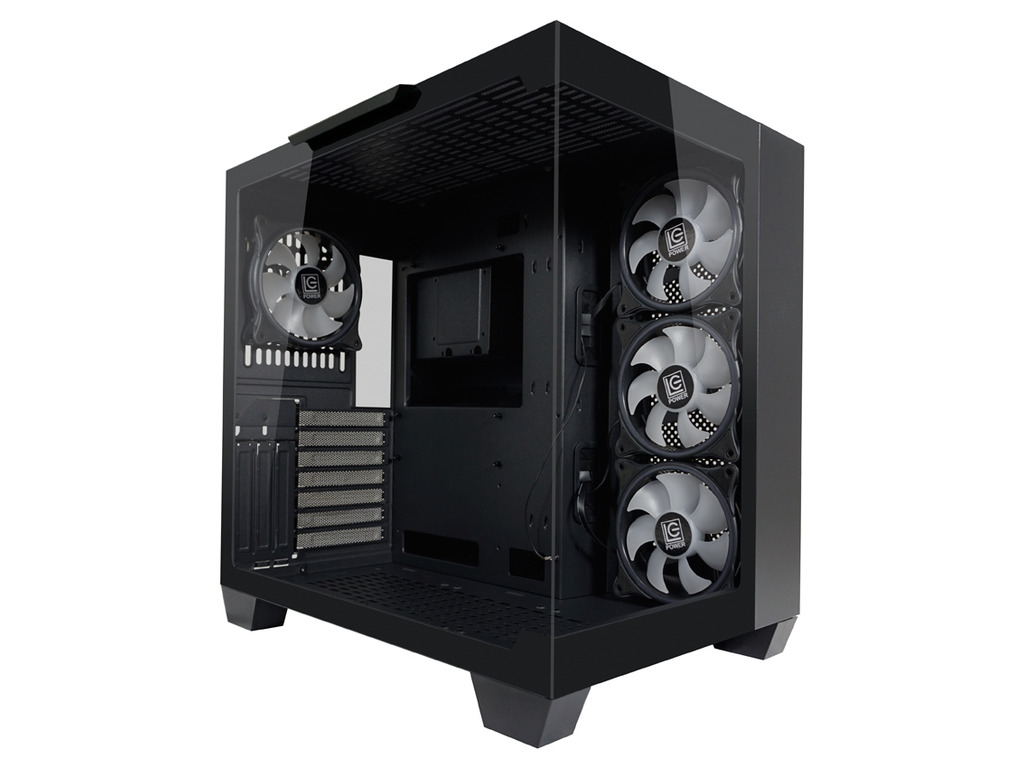 LC-Power Case Gaming 809BE-ATX, ATX, Micro ATX, MiniITX4x 120mm ARGB fans, tempered glass - Image 2
