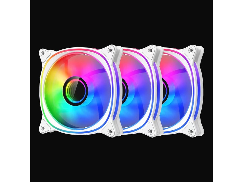 LC-Power LC-CF-120-ARGB-KIT-Wset 3x 120mm ARGB fan, white (bijeli) - Image 2