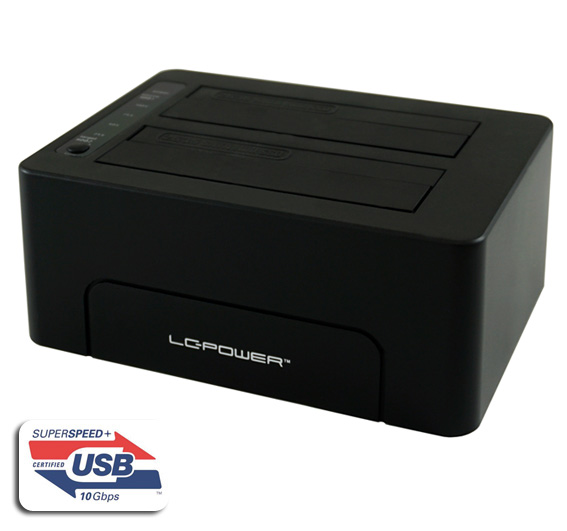 LC-Power LC-DOCK-CHDD docking station,Type C2,5"/3,5" SATA HDDs/SSDs, - Image 2