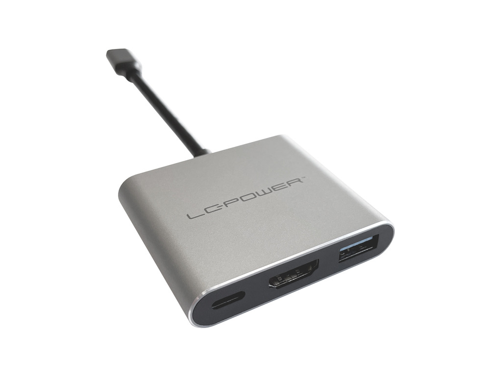 LC-Power USB-C HubUSB-A, USB-C (PD 100W),1x HDMI do 4k UHD