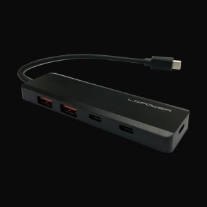 LC-Power 5in1 Hub2x USB-A, 2x USB-C,1x USB-C for PSU