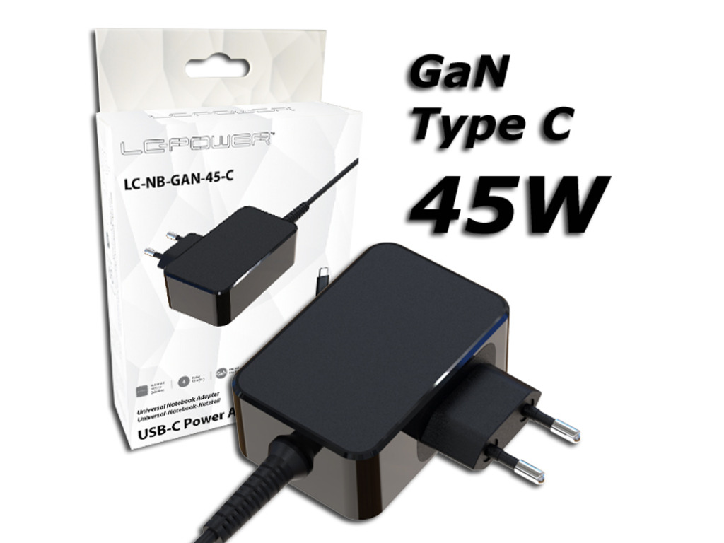 LC-Power USB GaN punjač 45W Punjač za laptope, USB-C,5-20V, 2.25-3A - Image 2