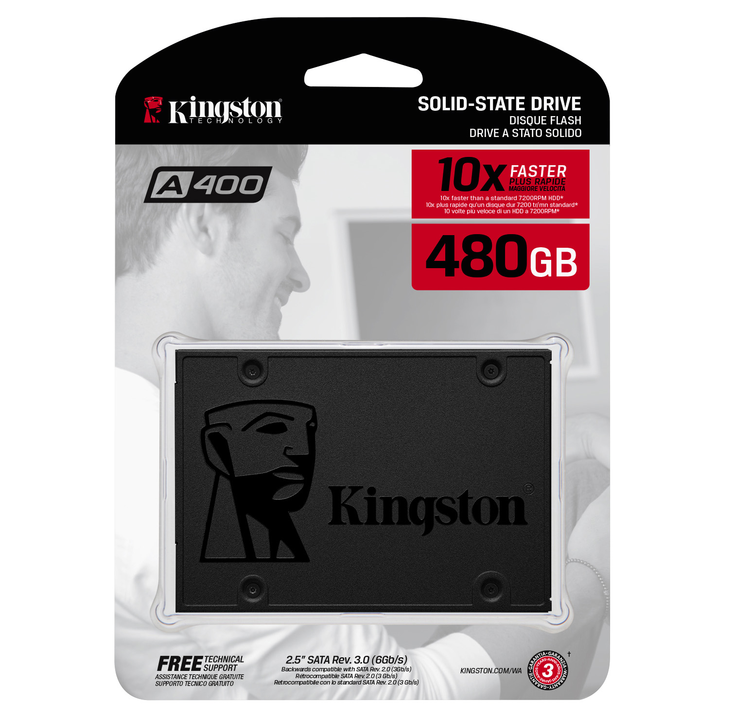 Kingston SSD A400 480GBup to 500MB/s Read and 450MB/s Write - Image 2