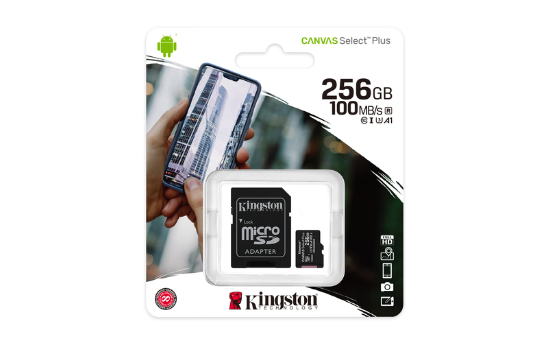 Kingston microSD 256GB Class10Canvas Select PlusSD adapter;100/85MBs,Class 10 UHS-I - Image 2