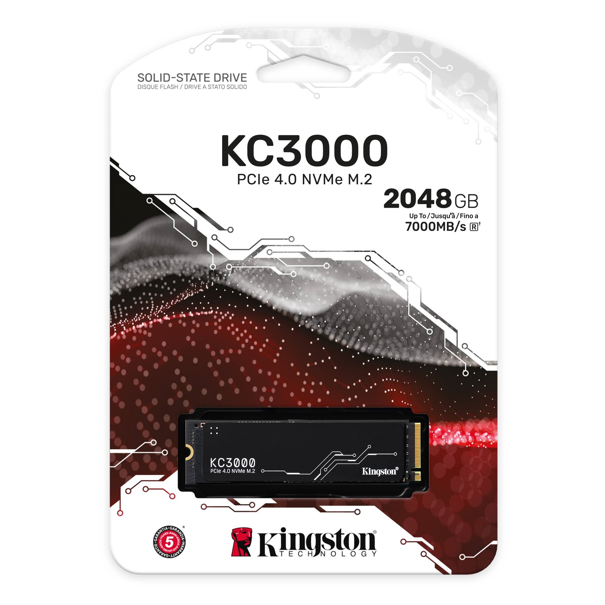 Kingston SSD 2TB KC3000M.2, NVMe PCIe Gen 4.0R/W : 7000/7000MB/s - Image 2
