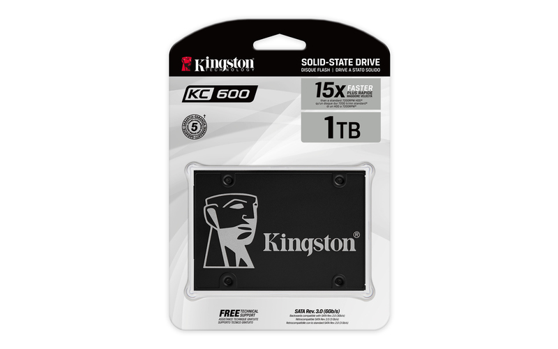Kingston SSD 1TB 2.5" KC600SATA3,550/520MB/s3D TLC,XTS-AES 256-bit encryption - Image 3