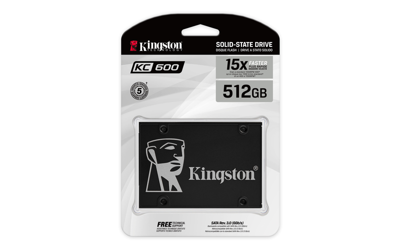 Kingston SSD 512GB 2.5" KC600SATA3,550/520MB/s3D TLC,XTS-AES 256-bit encryption - Image 3