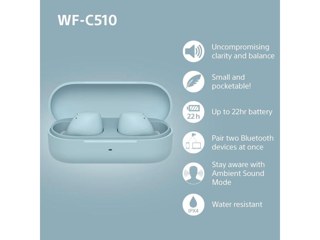 Sony bežične slušalice WF-C51011 sati trajanja baterije,s još 11 sati u kutijici za punjenje; - Image 4
