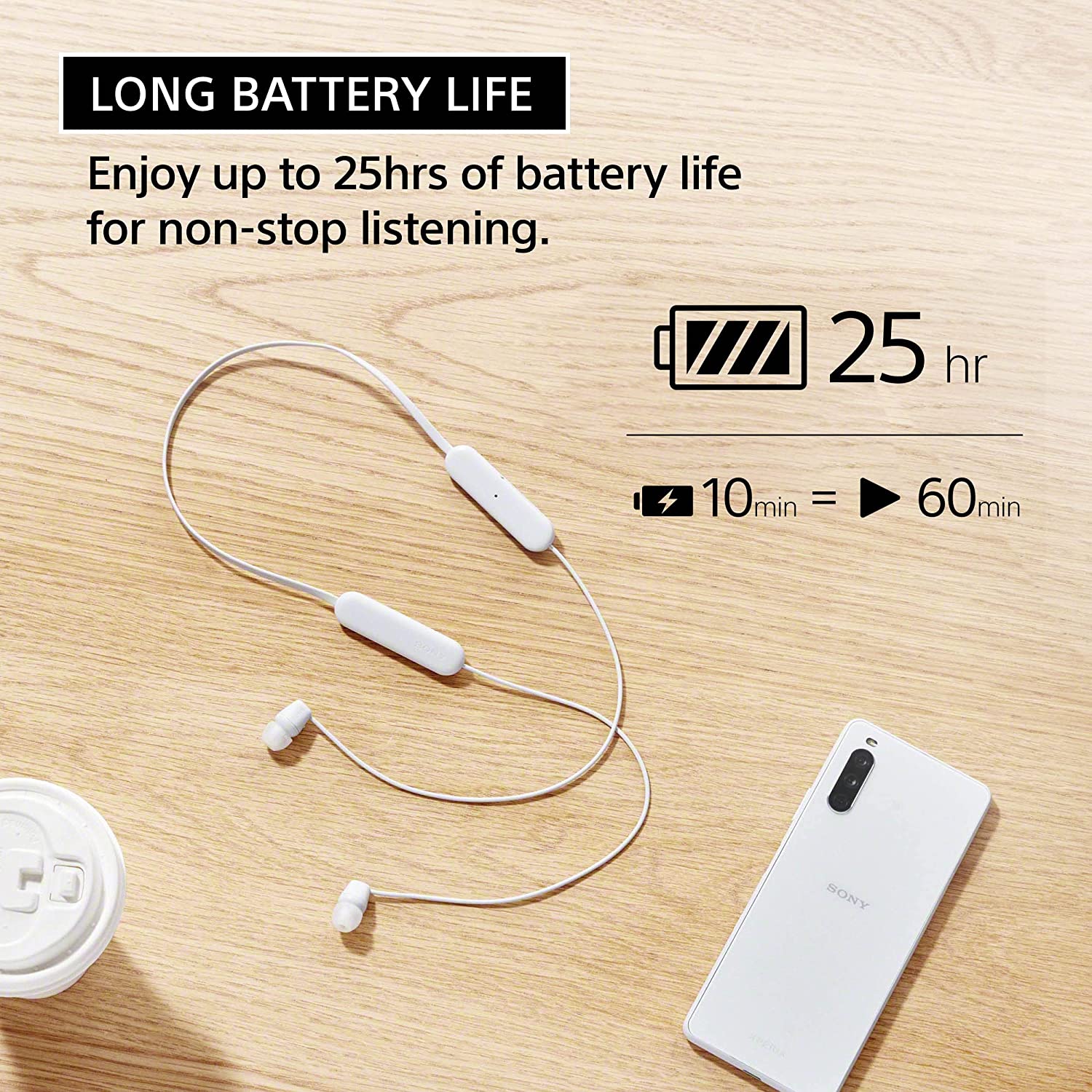 Sony slusalice WIC100, bijelein-Ear; Bluetooth; sa mikrofon - Image 4