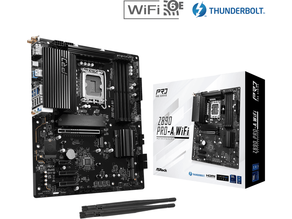 ASROCK MB Z890 PRO-A WIFILGA1851, 4xDDR5, 4xM.2, 4xSATAHDMI, DP, Thunderbolt USB4, ATX, RAID - Image 2