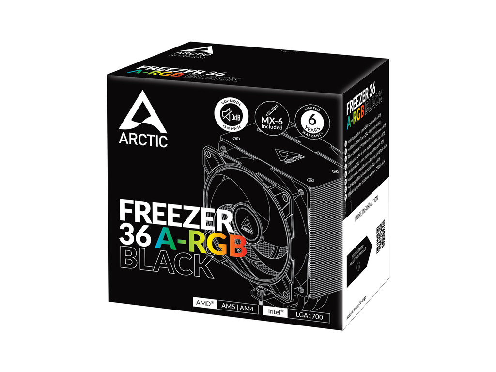 Arctic Freezer 36 A-RGB BlackCPU cooler 1851,1700, AM4, AM5 - Image 4