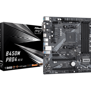 ASROCK MB B450M PRO4 R2.0AMD B450;AM4;4xDDR4m.2,VGA,DVI,HDMI,micro ATX