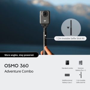 DJI Osmo 360 Adventure Combokamera,1/1.3" CMOS s f/2.8, USB-C PD punjenje,1770 mAh