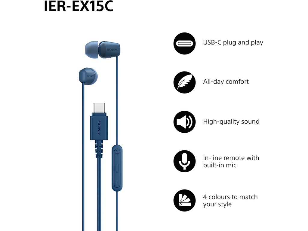 Sony in-ear USB-C slušalice boja plava - Image 3