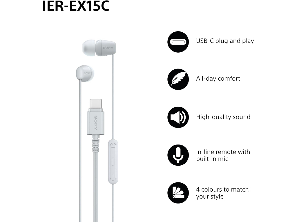 Sony in-ear USB-C slušalice boja bijela - Image 3