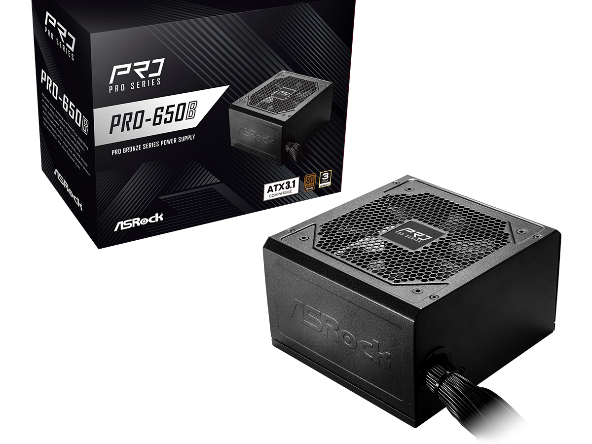 ASRock PSU 650W Bronze, Pro80PLUS, 120mm fan, ATX 3.1PCIe 5.1 - Image 2