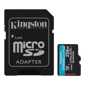 Kingston microSD 256GBCanvasGoPlus, Gen4r/w:200MB/s/160MB/s,with adapter