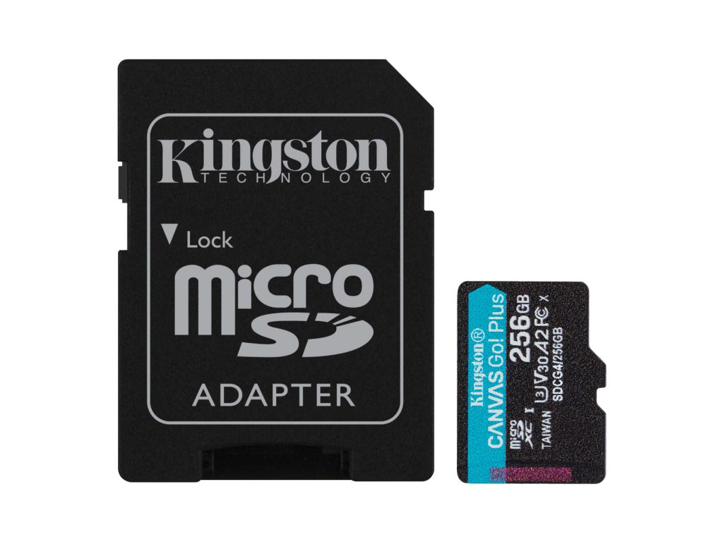 Kingston microSD 256GBCanvasGoPlus, Gen4r/w:200MB/s/160MB/s,with adapter - Image 2