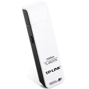 TP-Link TL-WN727N 150Mbps Wi-Fi USB Adapter, 150 Mbps at 2.4 GHz, USB 2.0, WPS Button, Supports Windows 11/10/8.1/8/7/XP, Mac OS 10.15 and earlier, Linux, WPA/WPA2 encryption